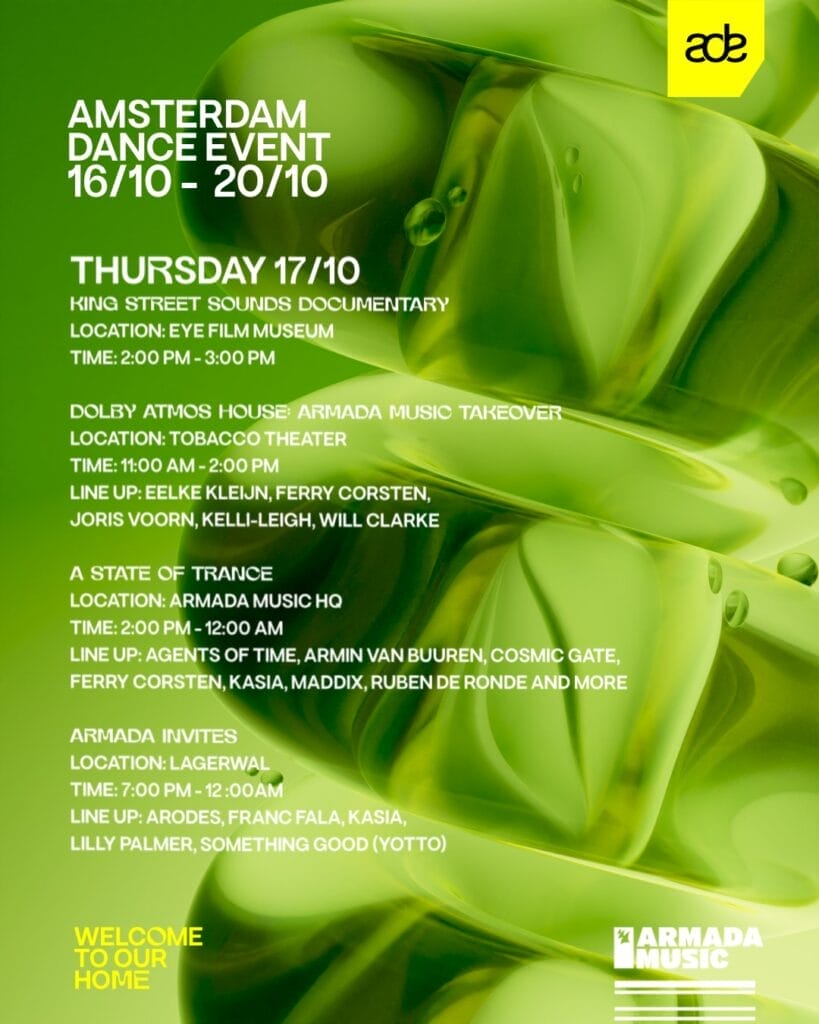 Armada Music Announces Diverse Lineup for 2024 Amsterdam Dance Event (ADE) 7 3. Thursday JPEG