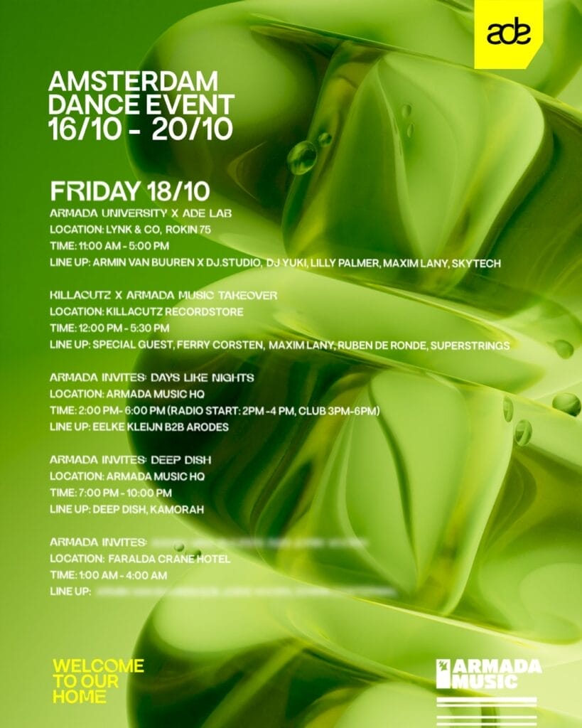 Armada Music Announces Diverse Lineup for 2024 Amsterdam Dance Event (ADE) 8 4. Friday JPEG
