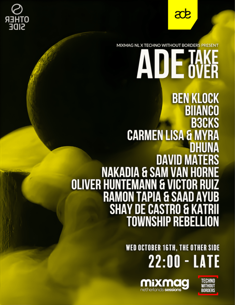 Techno Without Borders Announces Lineup For ADE Takeover 2024 6 smallADE OCT 16TH FLYER FINAL