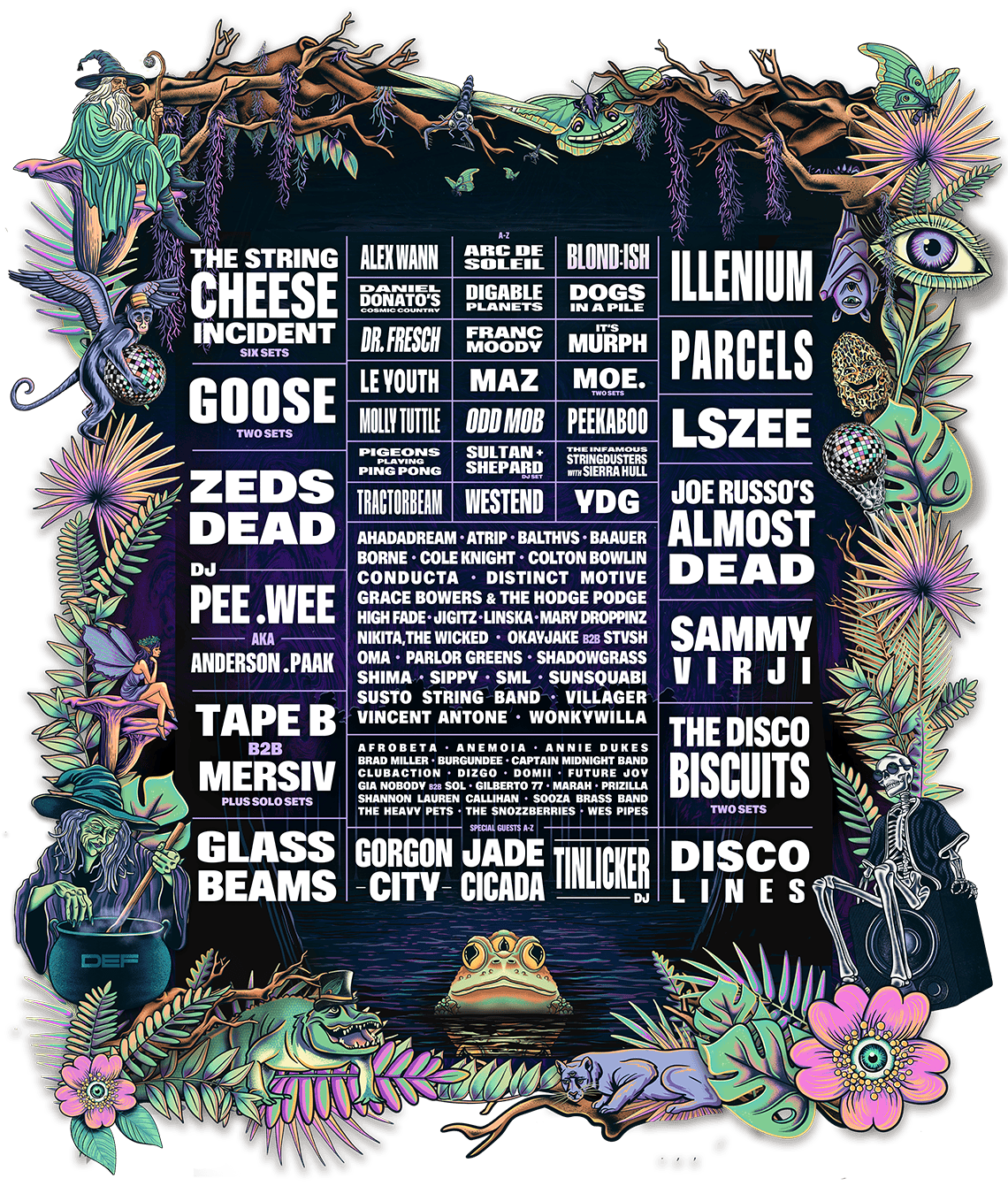 Justin Bolognino Returns as Experience Director for Hulaween’s Spirit Lake 2025, Unveils Surreal New Theme: “The Radiant Veil” 6 Hula25_lineup_website_1140w